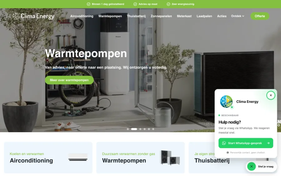 Homepage van climaenergy.nl