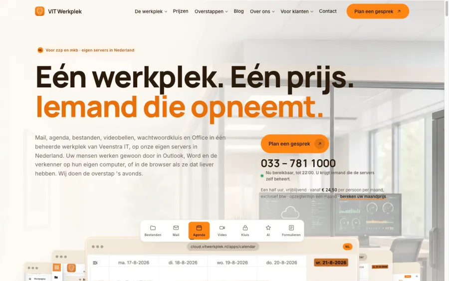 Homepage van vitwerkplek.nl